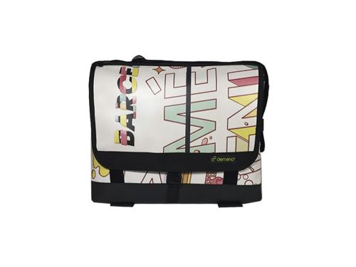 Demano Arago Brompton 兩用小型郵差包-文字(白)