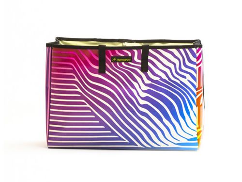 Demano Miramar Brompton 兩用花籃包-線條(藍紫)