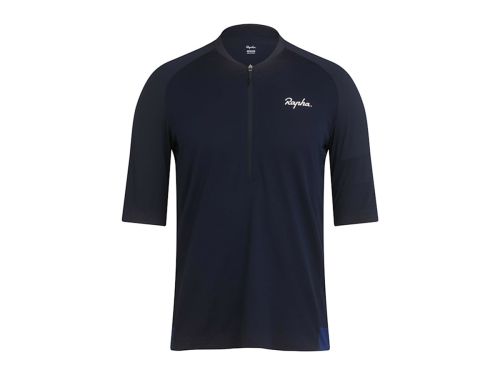 Rapha 男款 Explore 機能拉鏈領T恤 海軍藍