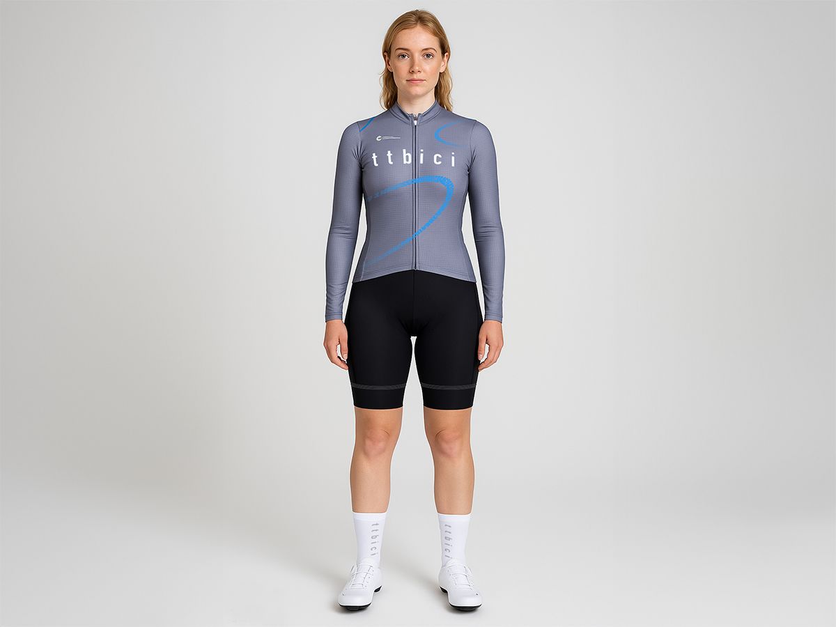 a Line Women's Lightweight LS Team Jersey 女款車隊版輕量長袖車衣 / 灰色
