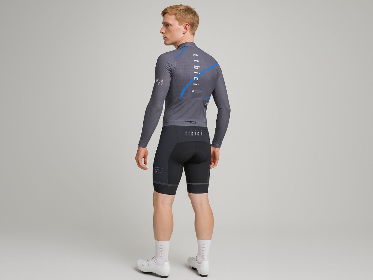 a Line Men's Lightweight LS Team Jersey 男款車隊版輕量長袖車衣 / 灰色
