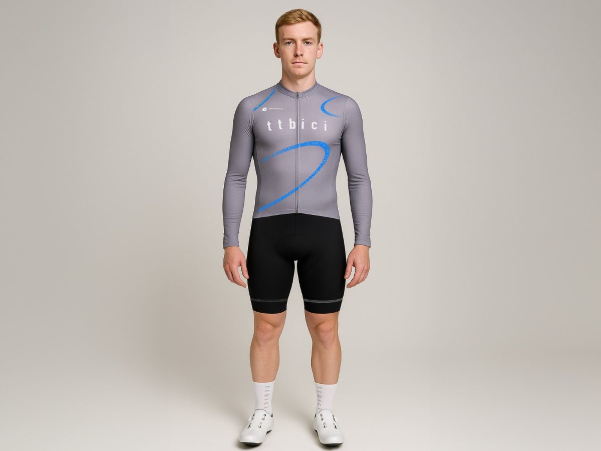 a Line Men's Lightweight LS Team Jersey 男款車隊版輕量長袖車衣 / 灰色