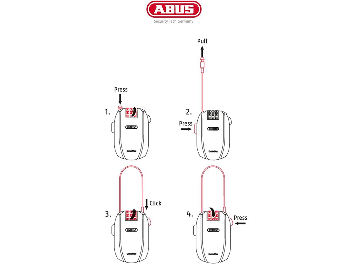 Abus Combiflex™ StopOver 輕量萬用鎖 黑色