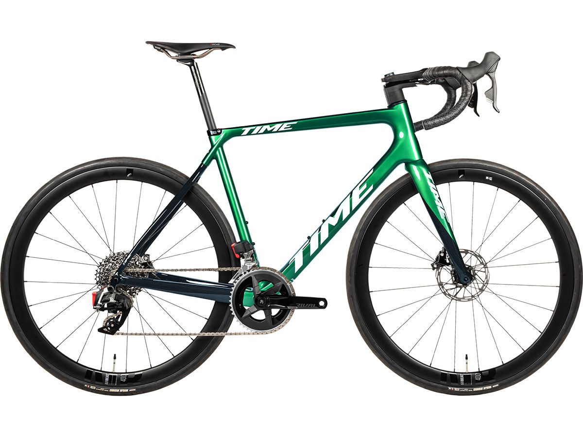 TIME ADH 全內線公路車 - Gloss Carbon/電鍍綠 - SRAM RIVAL ETAP AXS 2x12 S