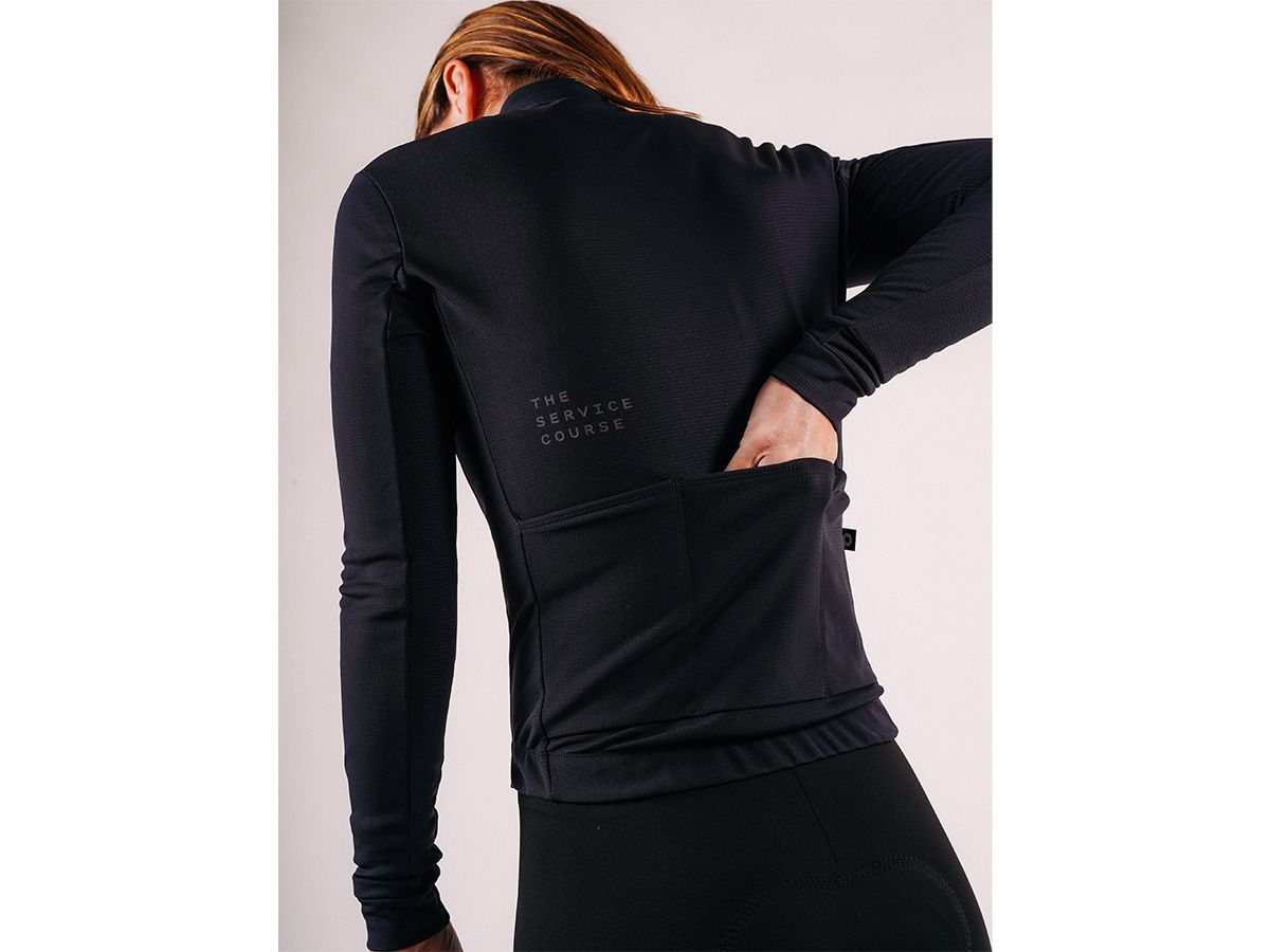 The Service Course Women Long Sleeve Winter Jersey 女款長袖車衣 黑色 XS