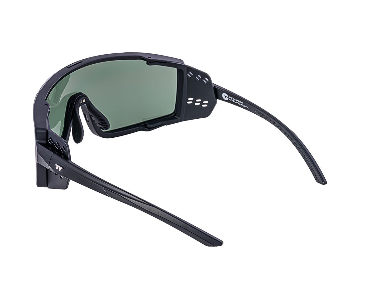 E-1 Cycling Sunglasses 騎行運動眼鏡 / 純黑色+綠鏡片 (CAT3)