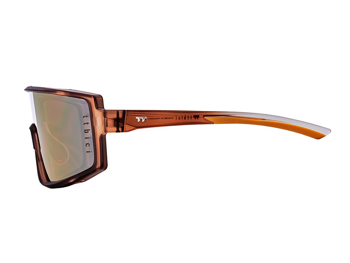 E-1 Cycling Sunglasses 騎行運動眼鏡 / 霧棕色+鏡面金鏡片 (CAT3)