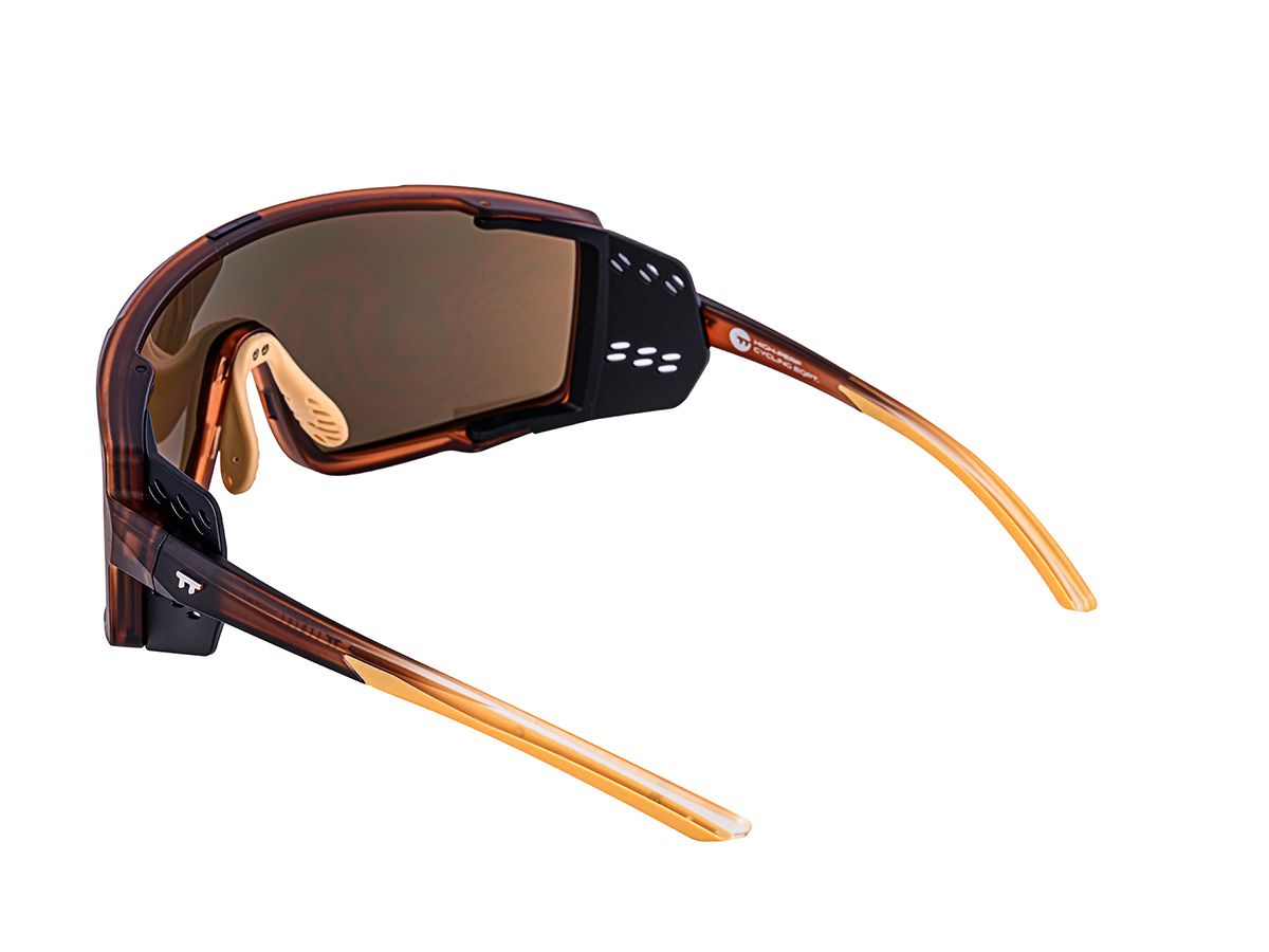 E-1 Cycling Sunglasses 騎行運動眼鏡 / 霧棕色+鏡面金鏡片 (CAT3)