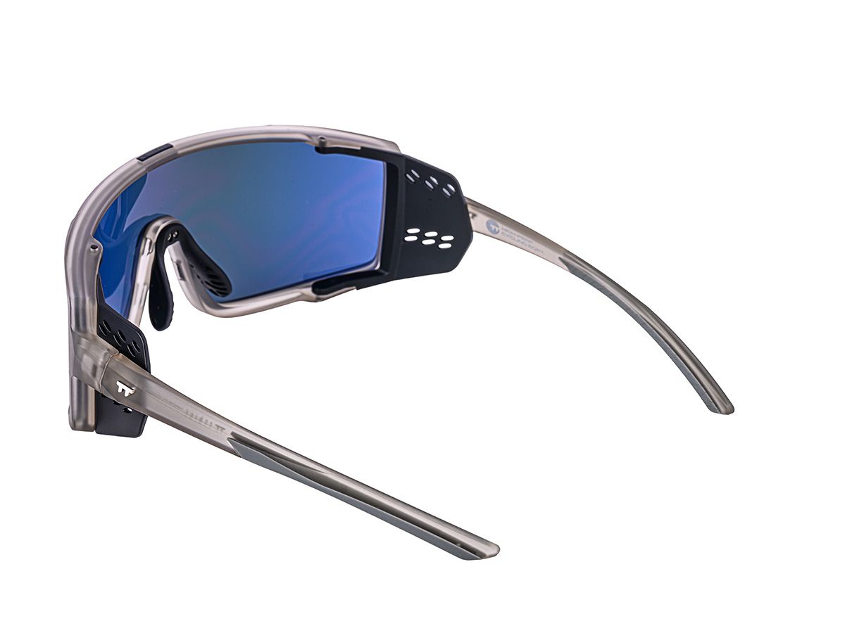 E-1 Cycling Sunglasses 騎行運動眼鏡 / 霧灰色+鏡面藍鏡片 (CAT3)