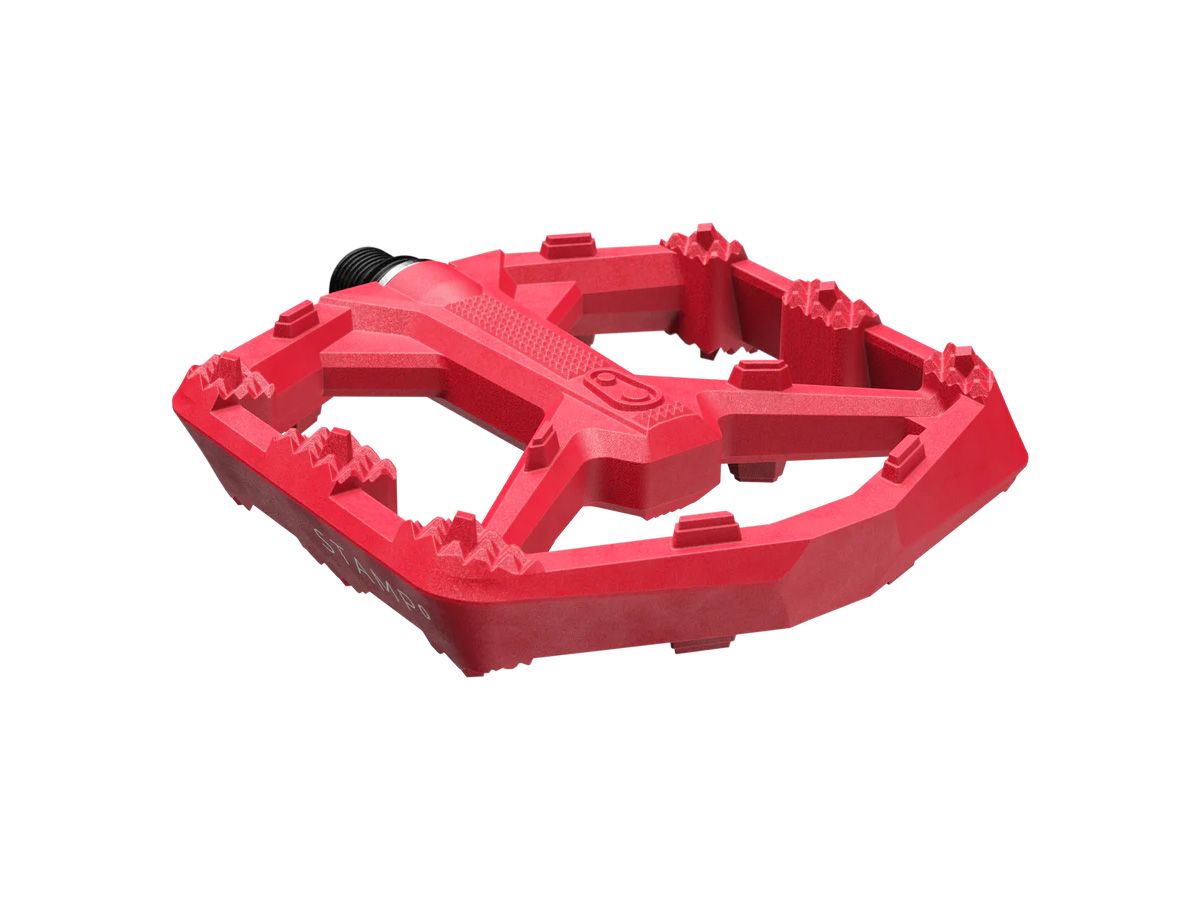 Crankbrothers STAMP 0 平板踏板 - 大 亮紅色