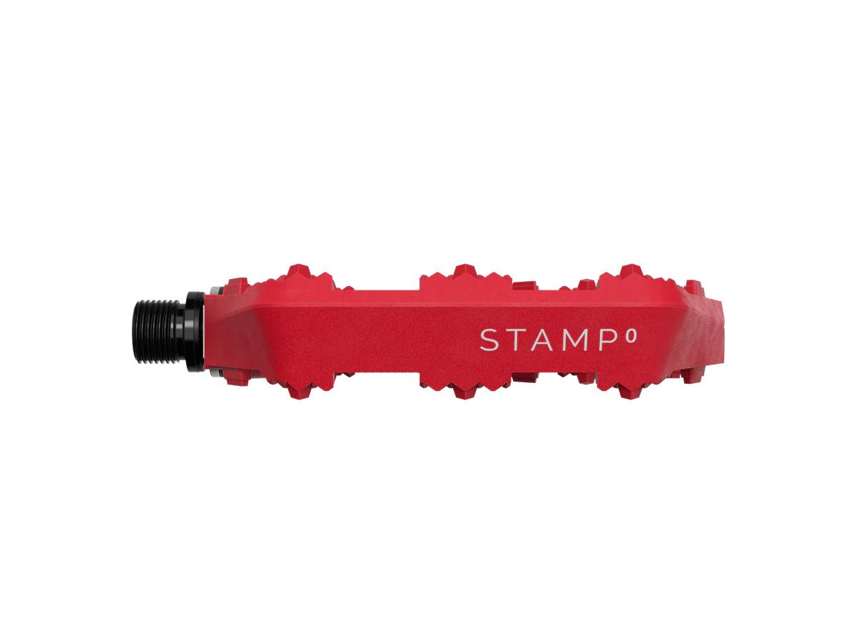 Crankbrothers STAMP 0 平板踏板 - 大 亮紅色