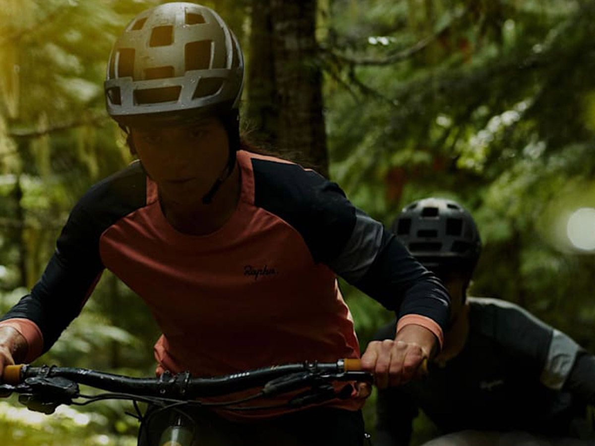 Rapha 女款 3/4袖長 MTB 車衣 淺灰/黑色