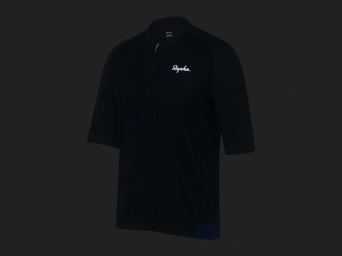 Rapha 男款 Explore 機能拉鏈領T恤 海軍藍 XXL