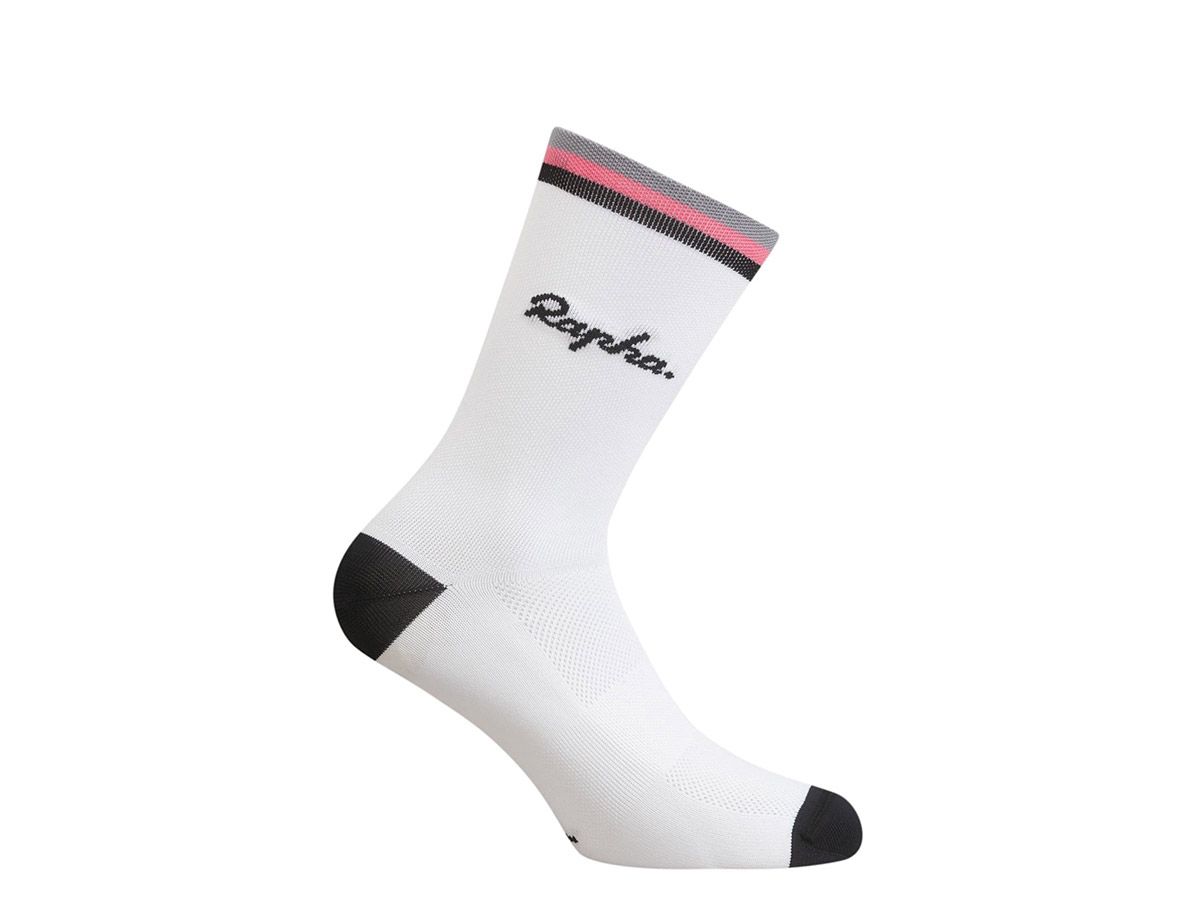 Rapha Logo 車襪 白黑粉色 XL