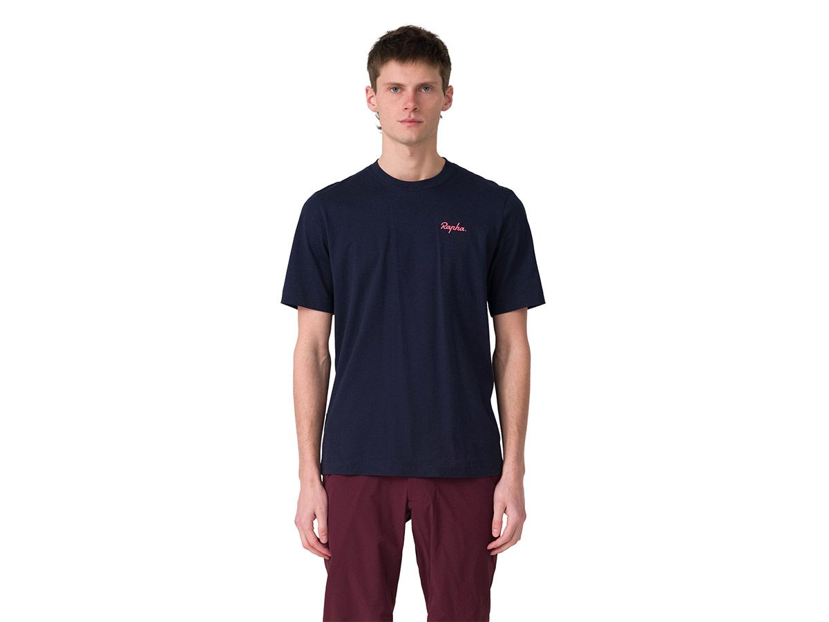 Rapha 男款 Logo T恤 海軍藍/粉紅色 XL