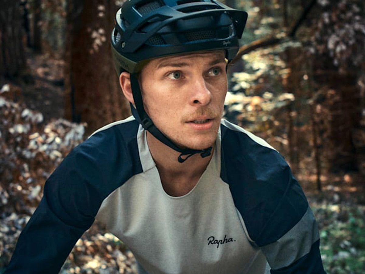 Rapha 男款 3/4袖長 MTB 車衣 淺灰/黑色 M