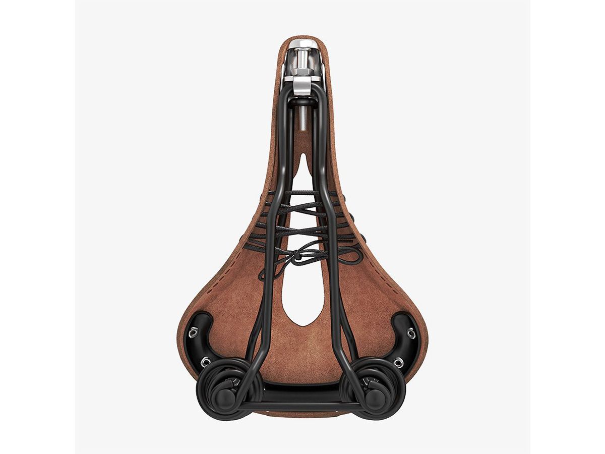 Brooks Flyer Carved 皮革座墊 褐色