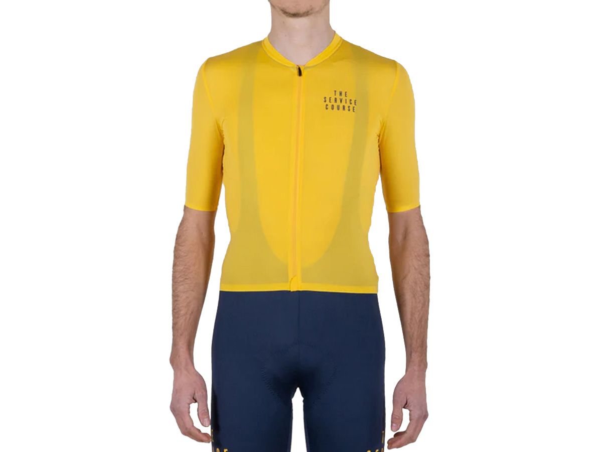 TSC 夏季短袖輕量男性車衣 / 亮黃 XS