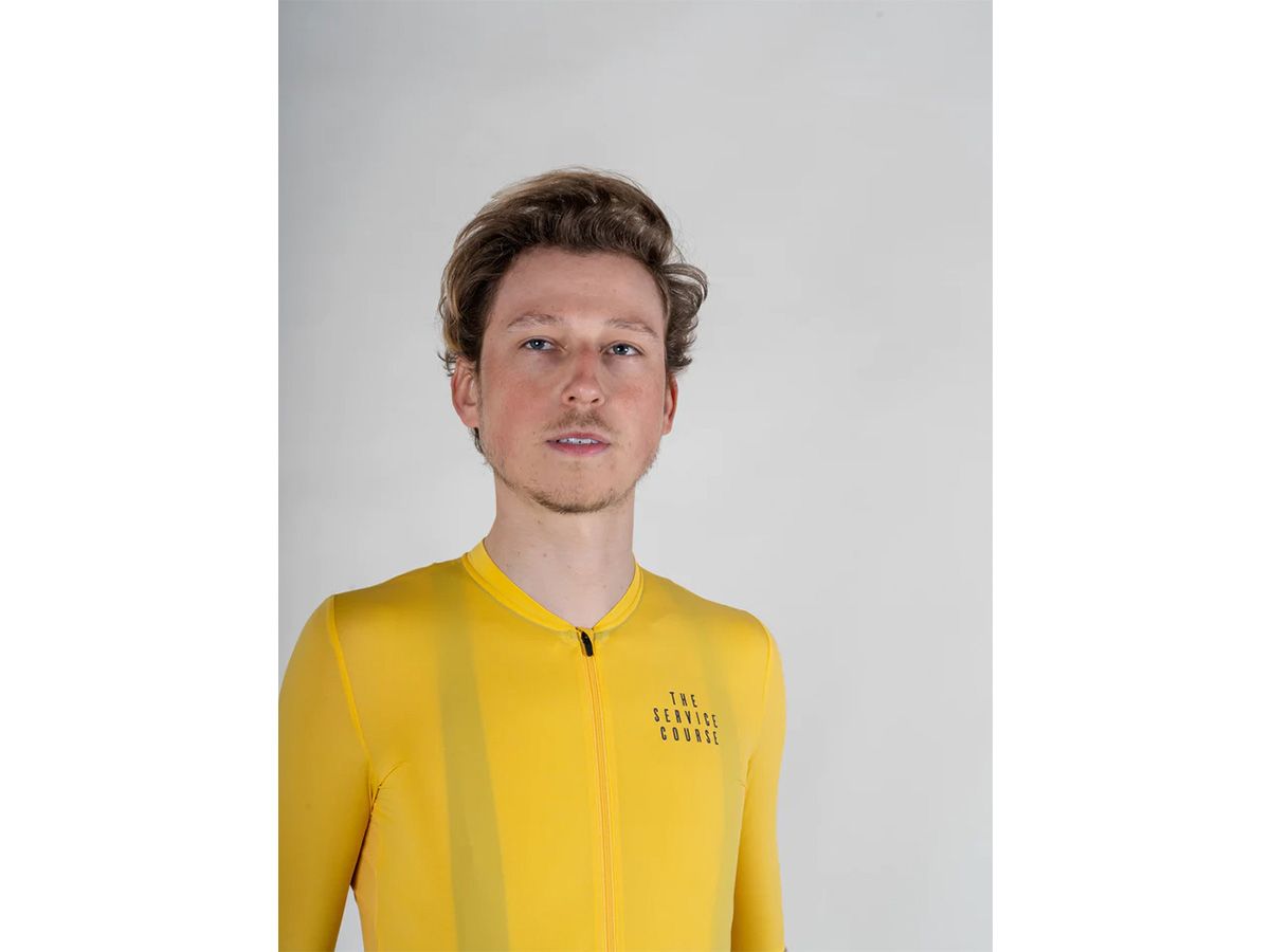 TSC 夏季短袖輕量男性車衣 / 亮黃 L