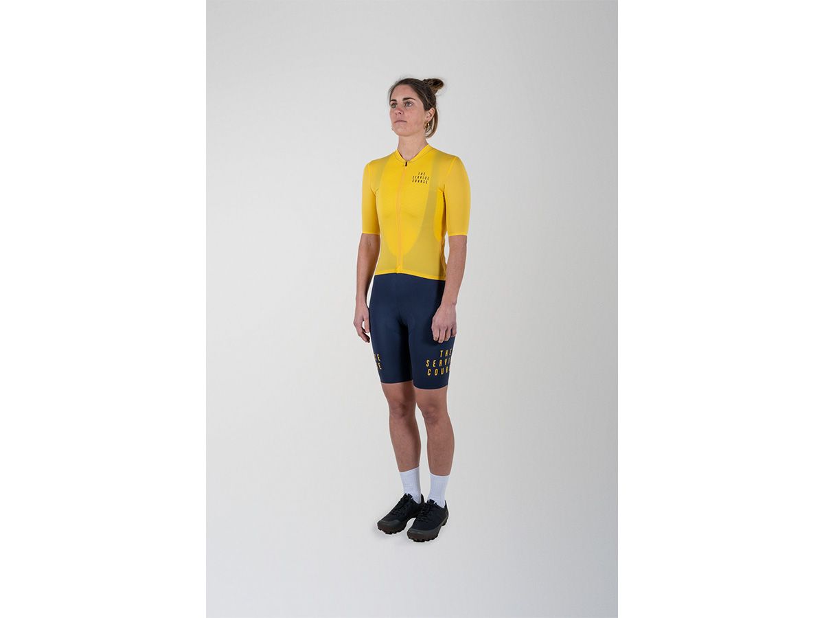  TSC 夏季短袖輕量女性車衣 / 亮黃 XS