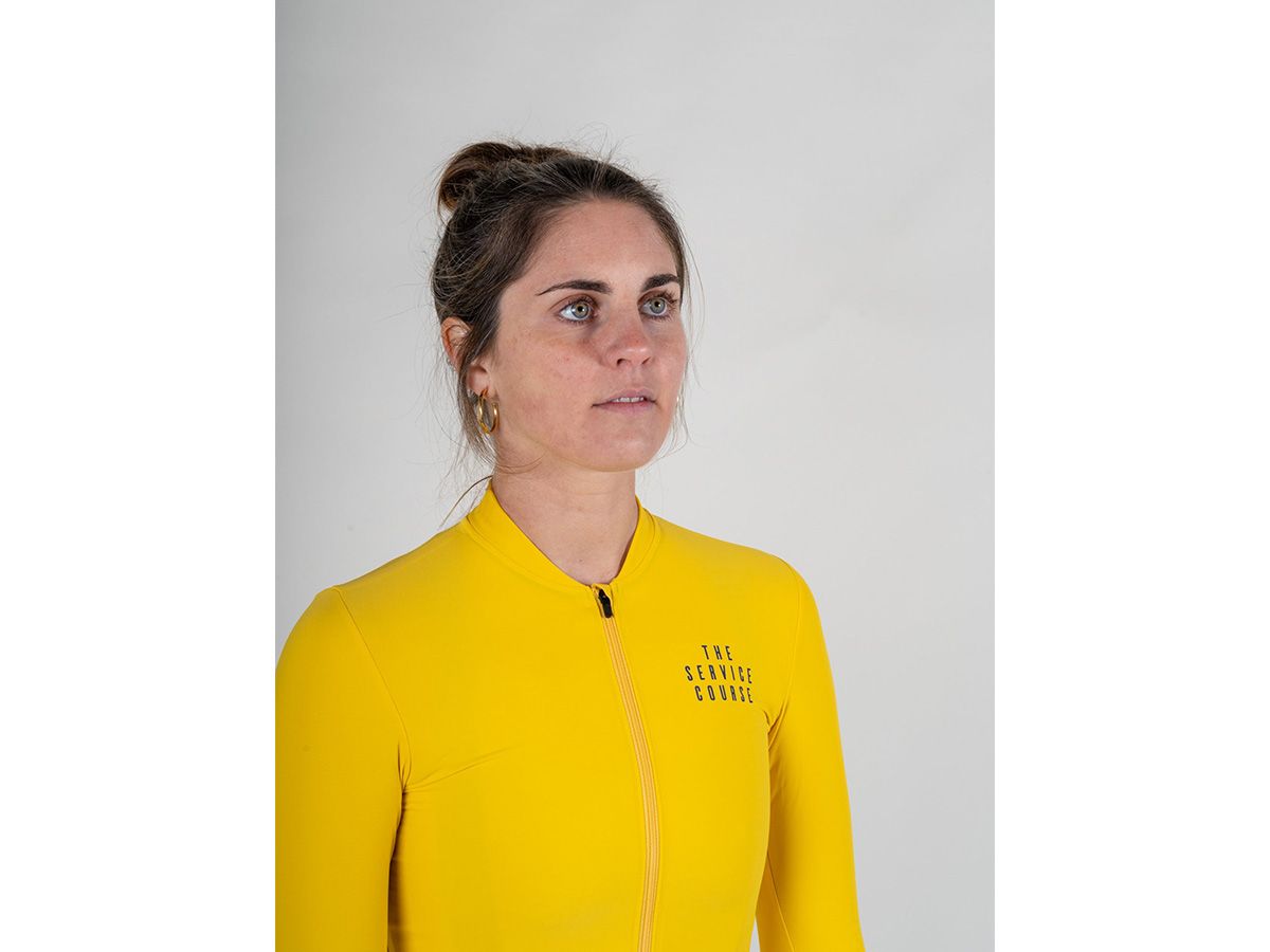 TSC 長袖訓練女性車衣 / 亮黃 XS