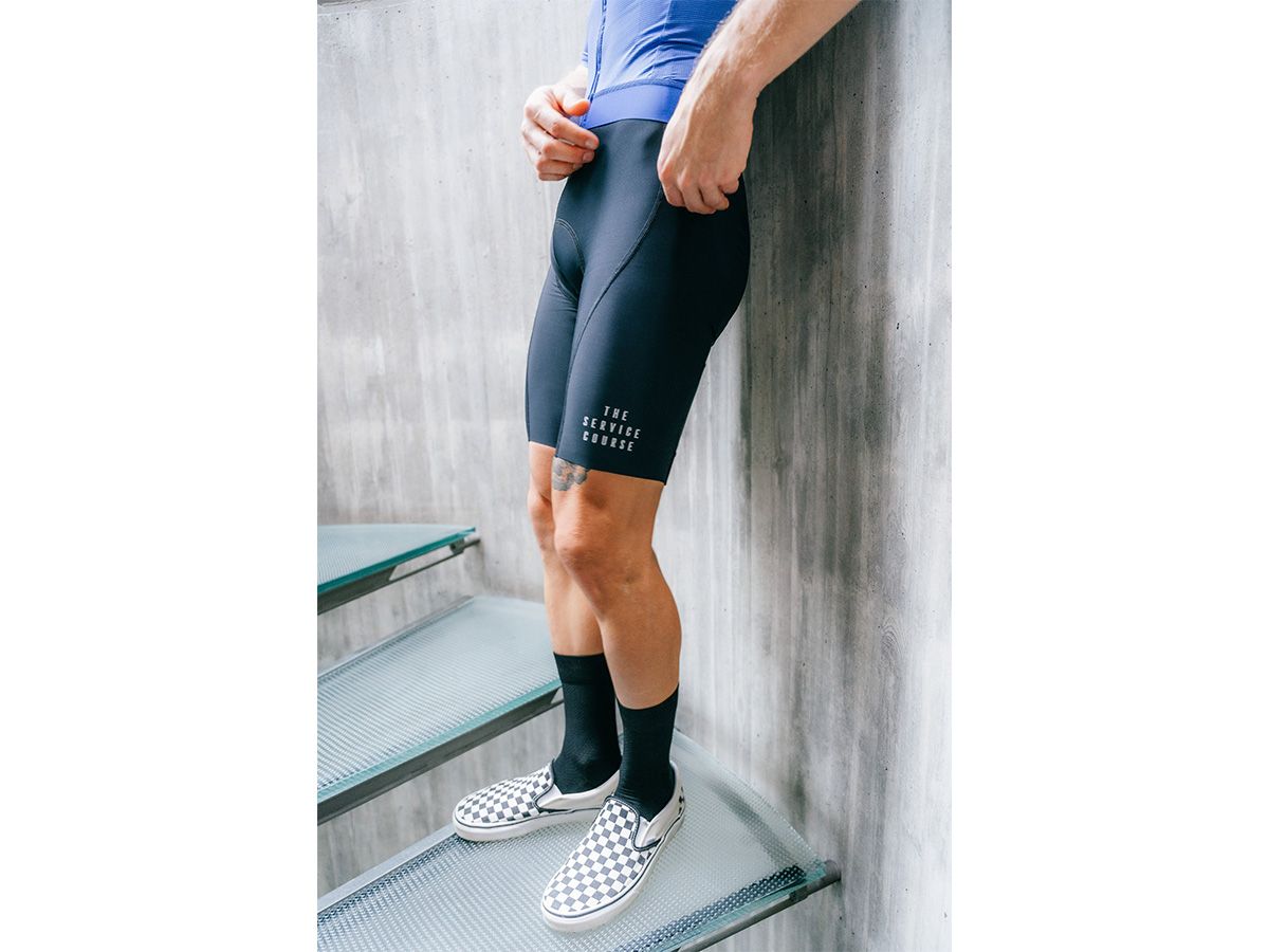 The Service Course Men's Logo Bib Shorts 男款連身車褲 - 黑色 M