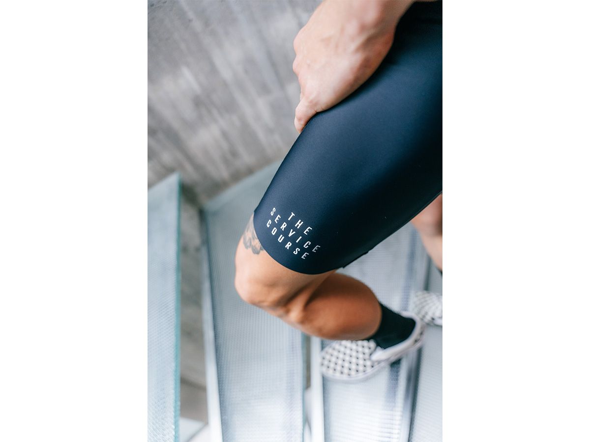 The Service Course Men's Logo Bib Shorts 男款連身車褲 - 黑色 L