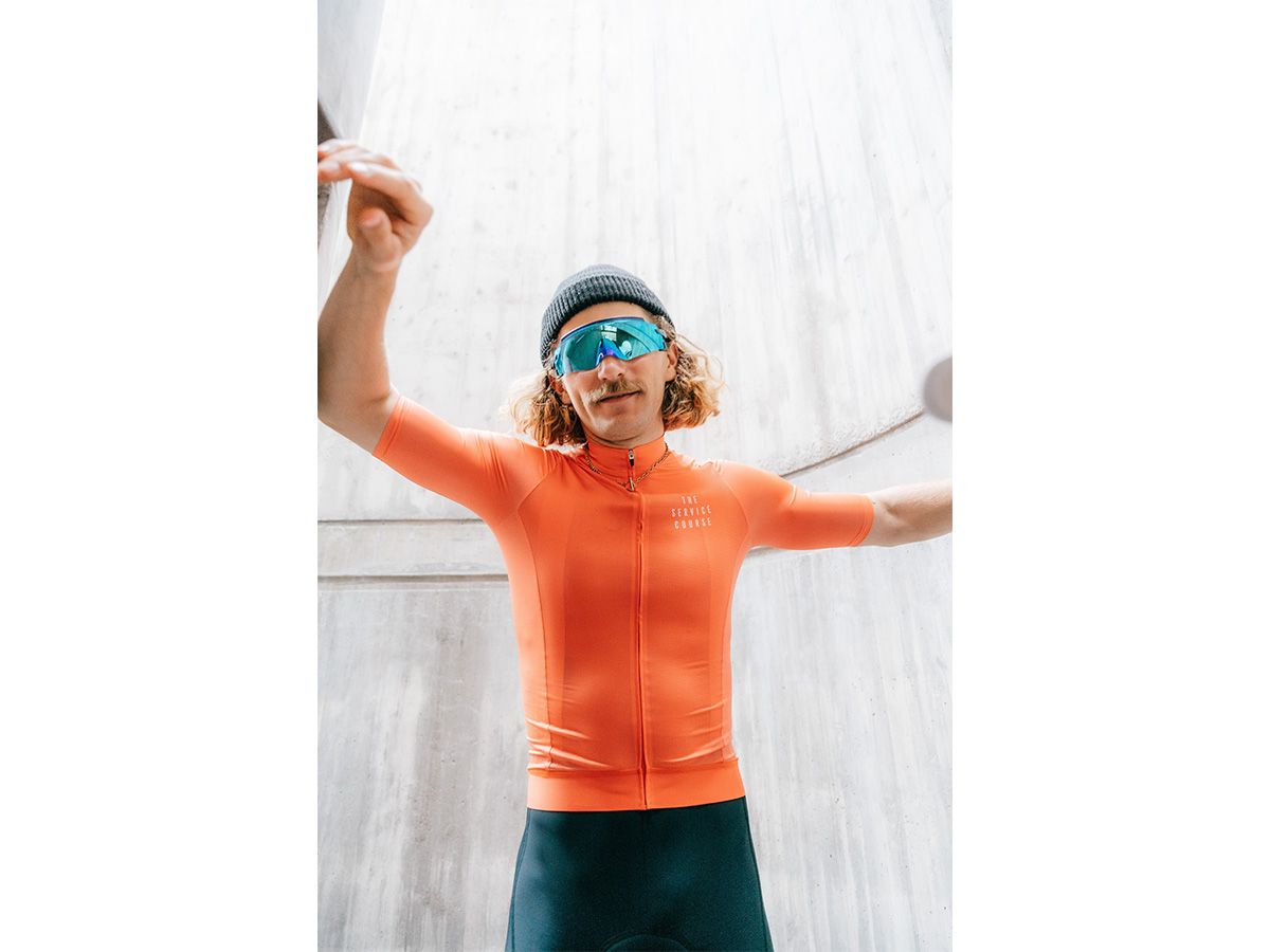 The Service Course Men's Logo Short Sleeve Jersey 男款短袖車衣 - 珊瑚紅 XL