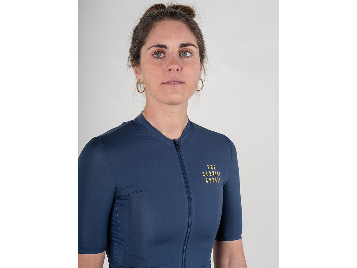  TSC 夏季短袖輕量女性車衣 / 夜藍 M