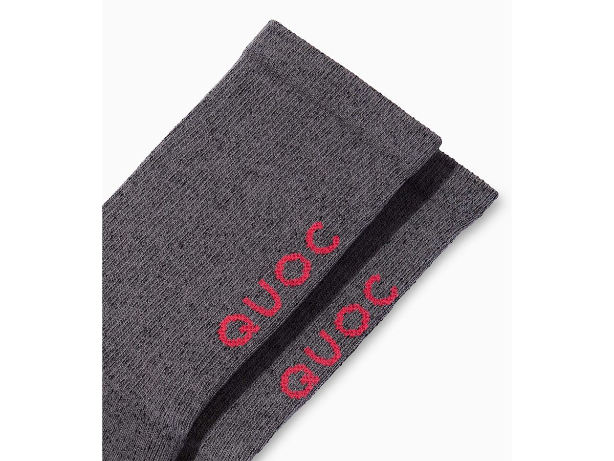 QUOC Signature 美麗諾羊毛 自行車襪 - 石墨灰 S