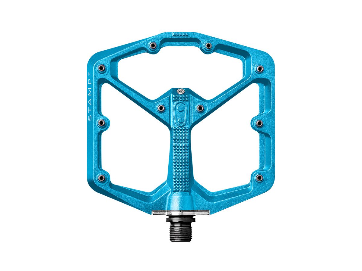 Crankbrothers STAMP 7 平板踏板 - 大 電鍍藍