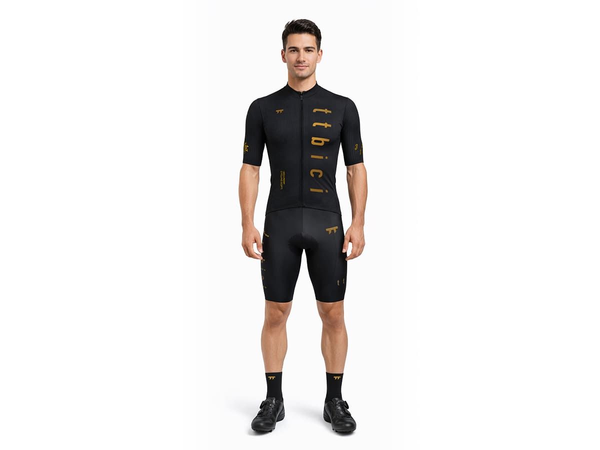 a Line Men's Stay Gold Bib Shorts 男款車褲 / 黑金