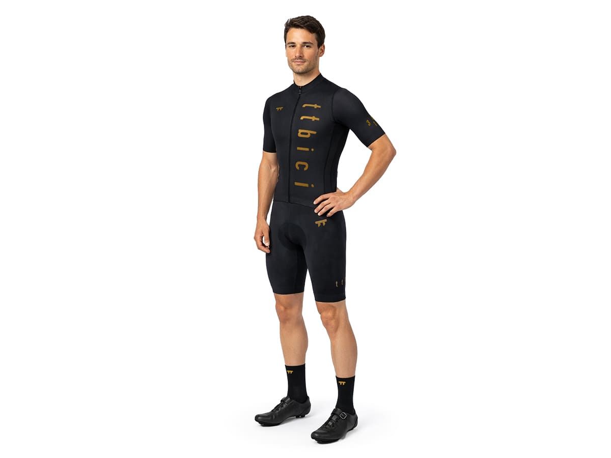 a Line Men's Stay Gold Bib Shorts 男款車褲 / 黑金