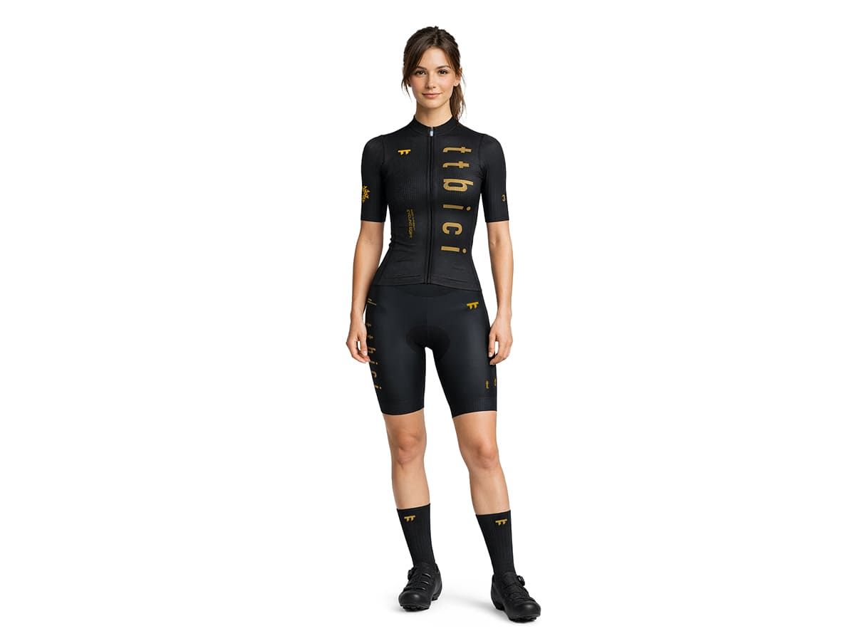 a Line Women's Stay Gold Bib Shorts 女款車褲 / 黑金