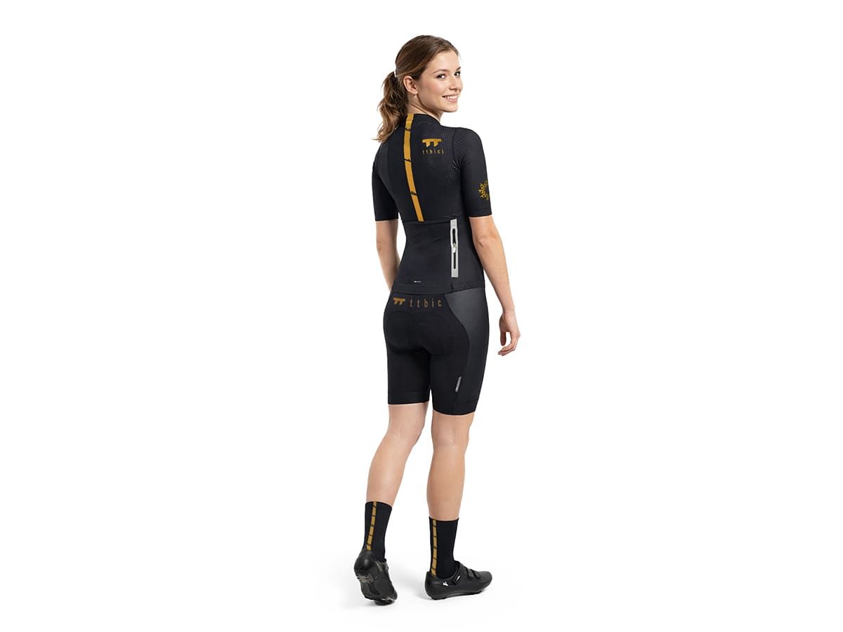 a Line Women's Stay Gold Bib Shorts 女款車褲 / 黑金