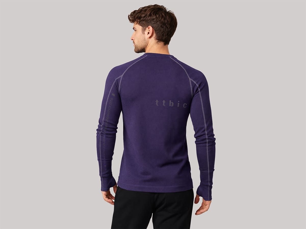 u Line Tech Merino Knit Ls T-Shirt 美麗諾羊毛編織機能長袖T恤 / 光波紫 M