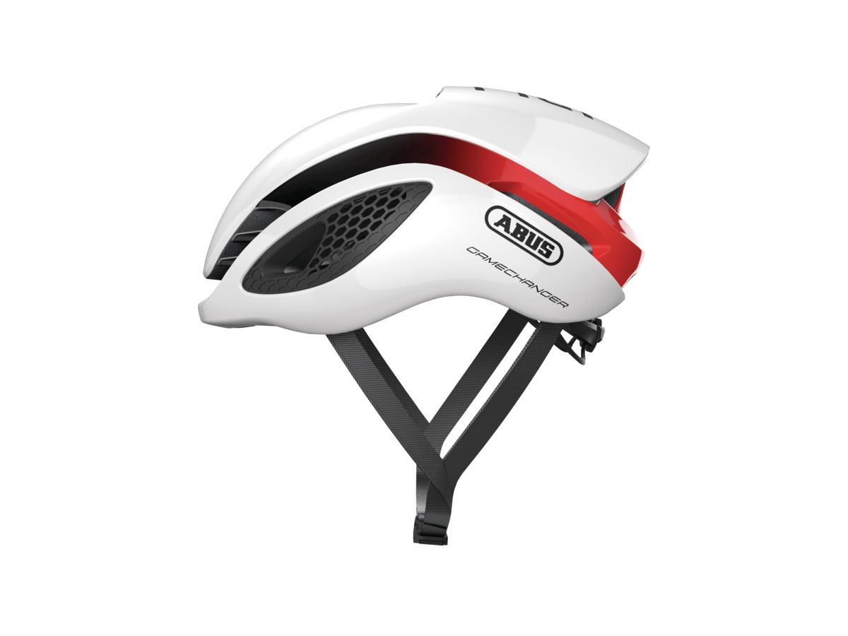 ABUS GAMECHANGER 空力安全帽 亮白/紅 L