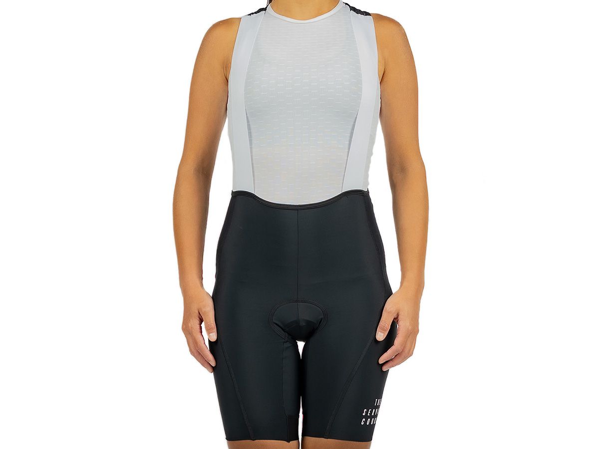 The Service Course Women's Logo Bib Shorts 女款連身車褲 - 黑色 M