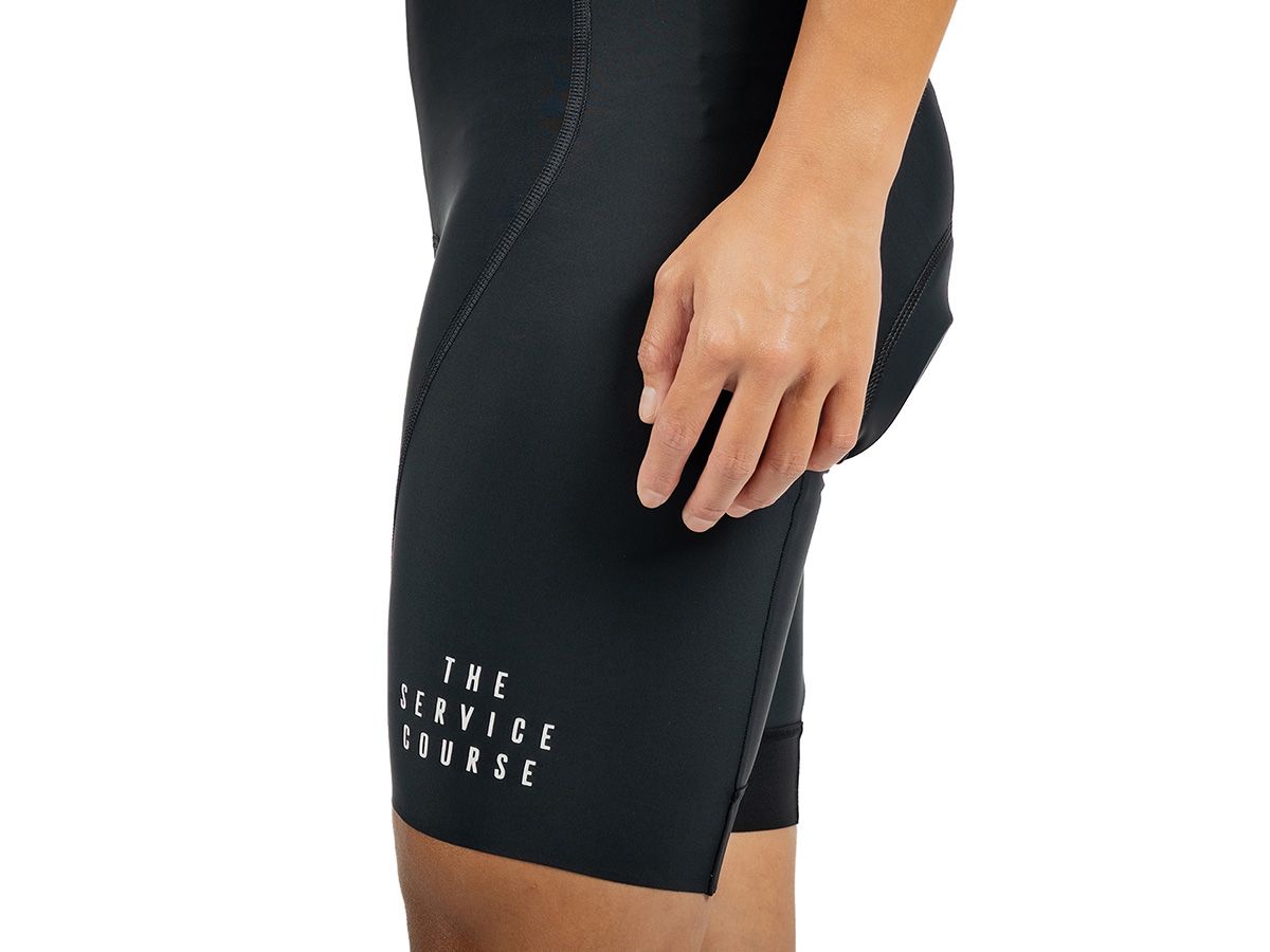 The Service Course Women's Logo Bib Shorts 女款連身車褲 - 黑色 S
