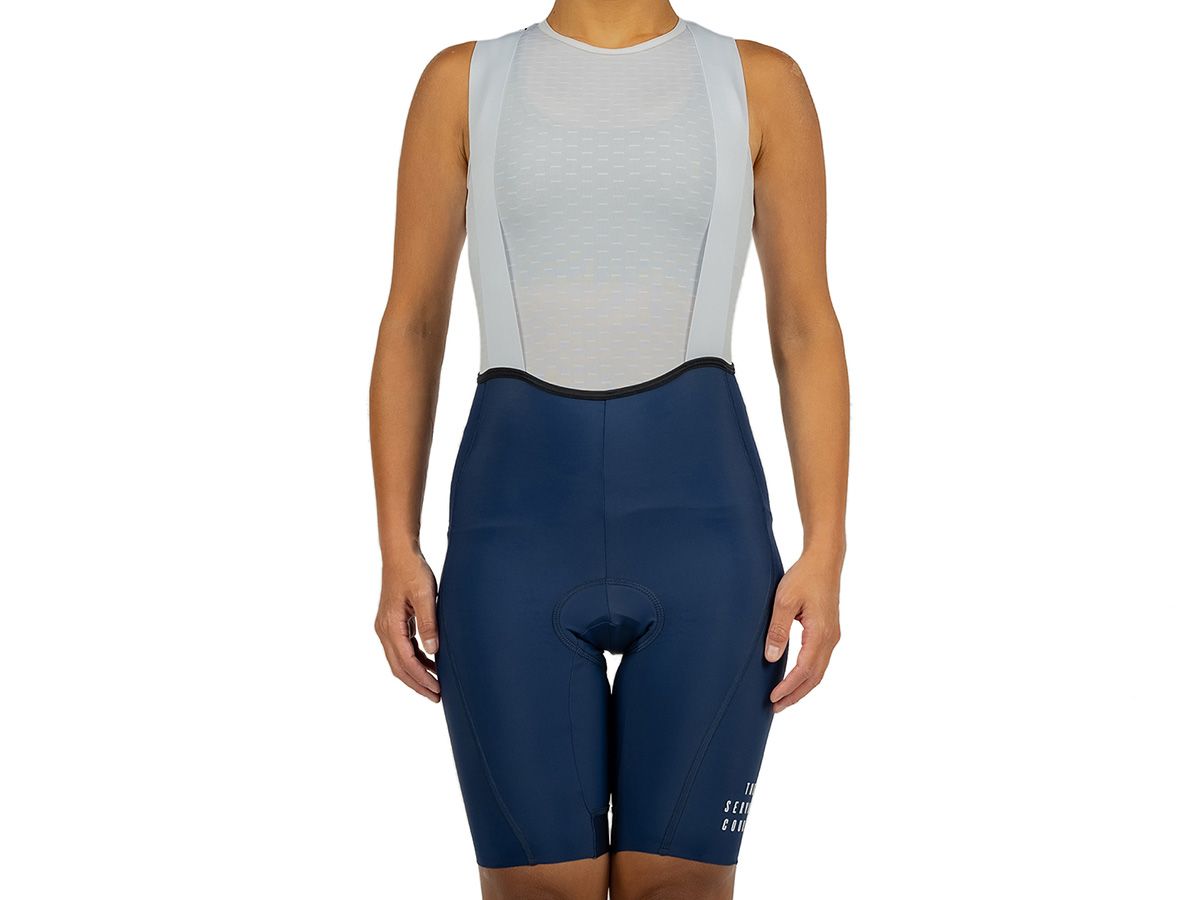The Service Course Women's Logo Bib Shorts 女款連身車褲 - 海軍藍 XS